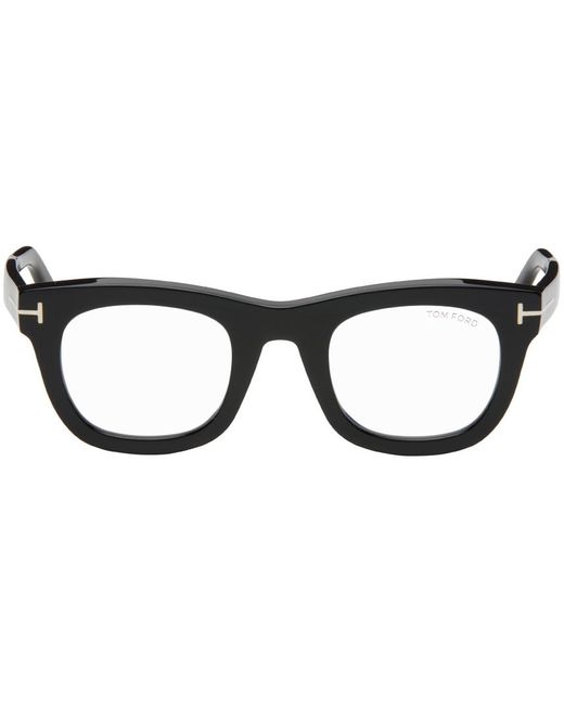 Tom Ford Black Blue-block Square Glasses for men