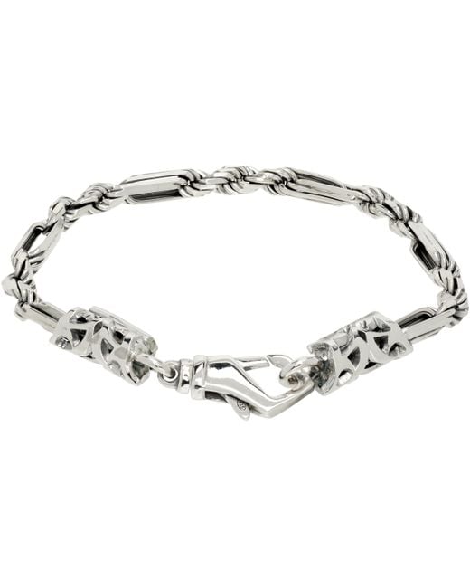 Emanuele Bicocchi Black Figaro Rope Chain Bracelet for men