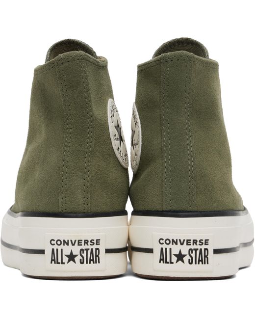 Converse Green Khaki Chuck Taylor All Star Lift Platform Sneakers