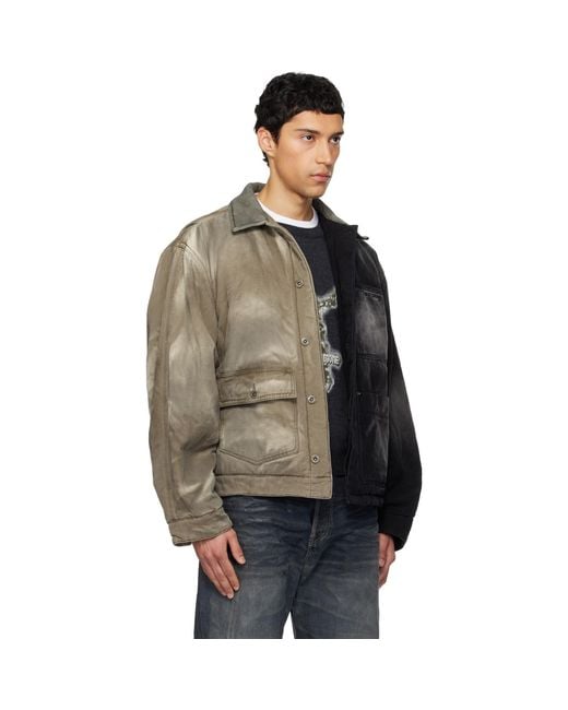 we11done Black 'Half And Half' Work Jacket for men