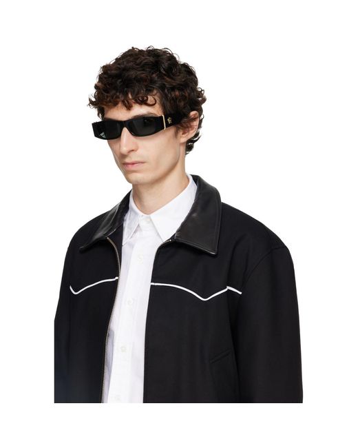 Versace Gray Medusa Glam Rectangular Sunglasses for men