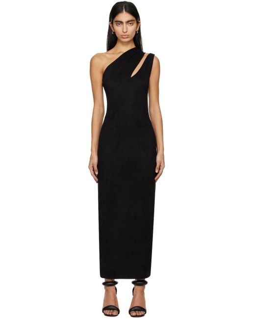 Atlein Black Single-shoulder Maxi Dress | Lyst