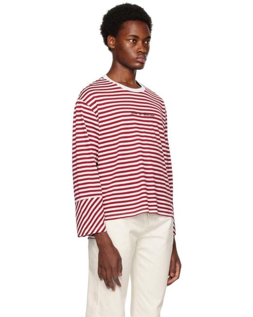 Youths in Balaclava Red Striped Long Sleeve T-shirt for men