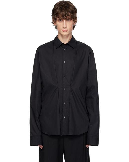 Ann Demeulemeester Black Thorben Double Closure Fitted Shirt for men