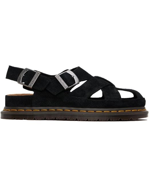Dr. Martens Black Archive Fisherman Suede Sandals