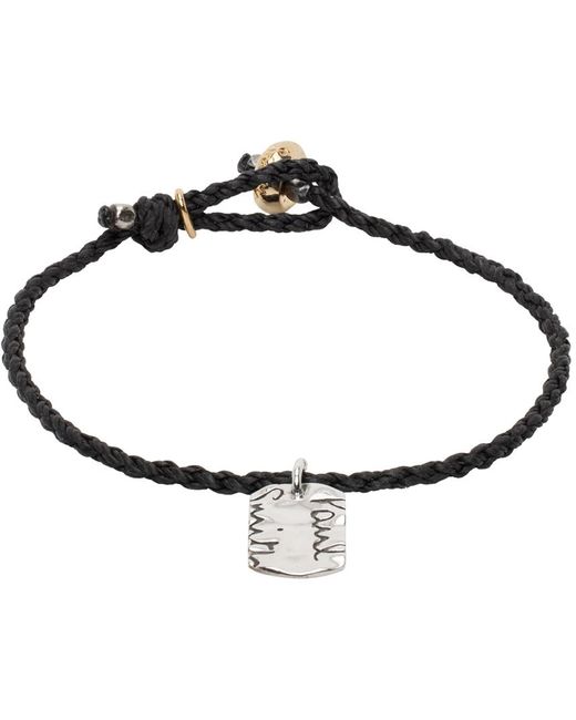 Bracelet noir en cordelette à breloque à logo Paul Smith pour homme en coloris Black