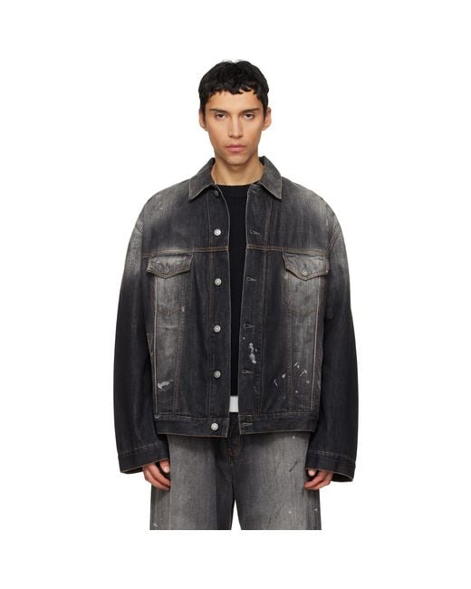 Acne Black Faded Denim Jacket for men