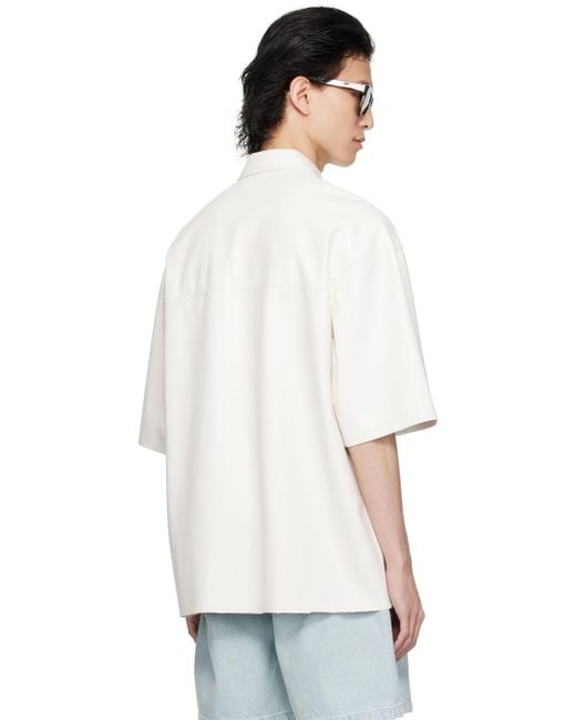 Nanushka White Mance Vegan Leather Shirt for men