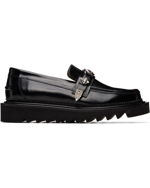 Toga Virilis Black Leather Loafers for men