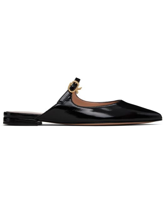 Gianvito Rossi Black Ribbon Jane Slide Loafers