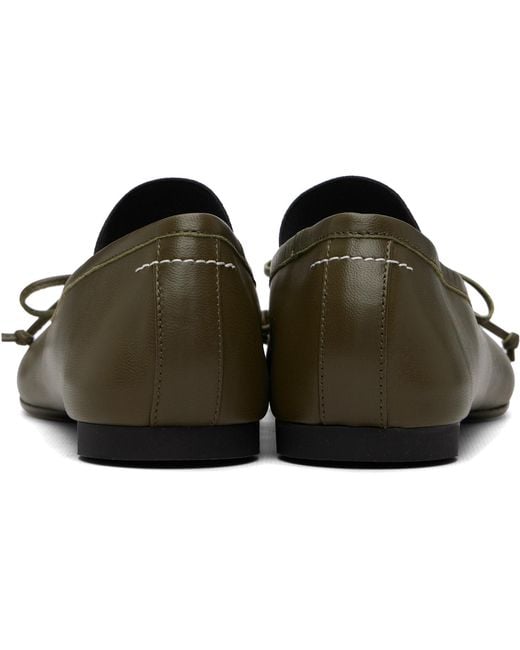 MM6 by Maison Margiela Brown Khaki Anatomic Numeric Ballerina Flats