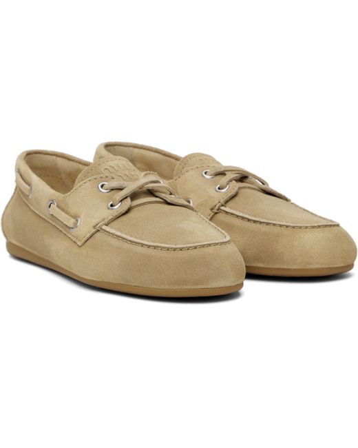 Miu Miu Black Faded Unlined Suede Loafers