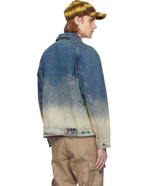 Blouson Bleu En Denim À Effet Délavé Dime pour homme en coloris Blue