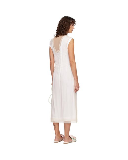 Simone Rocha Layered Liquid Lace Trim Midi Dress in Black | Lyst