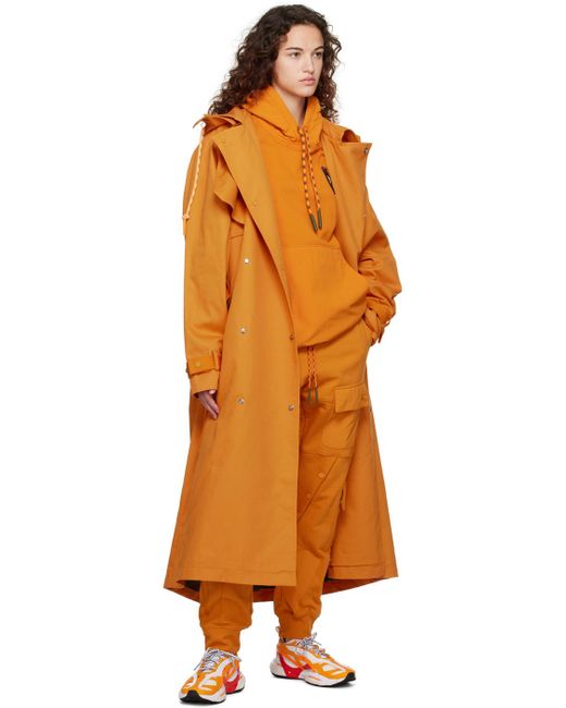 Adidas Orange Two-in-one Reversible Trench Coat