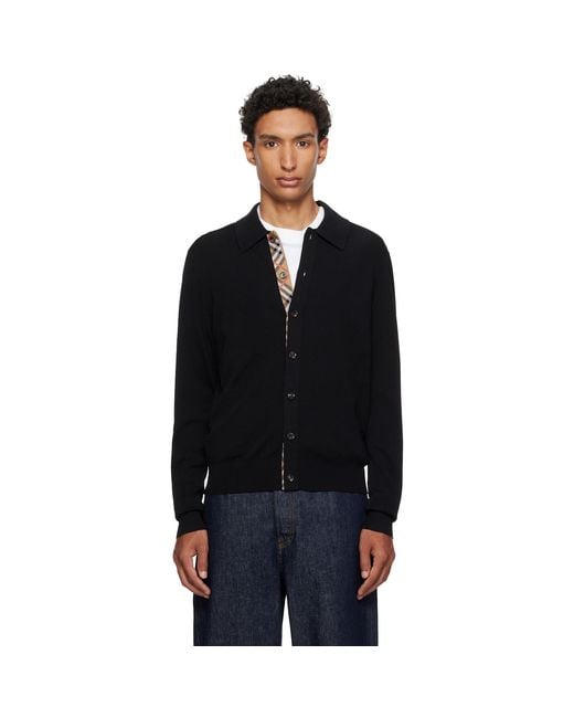 Burberry Black Wool Cardigan for men