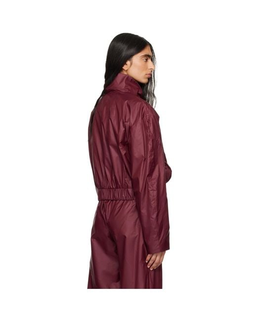 FIDAN NOVRUZOVA Red Burgundy Macar Nylon Windbreaker Bomber Jacket