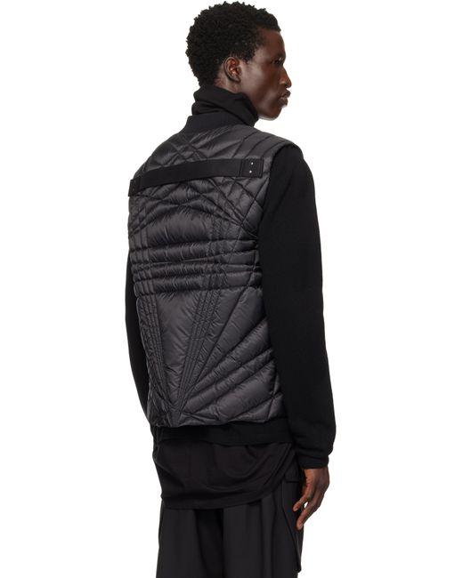 Rick Owens Black Moncler + Megapenta Flight Down Vest for men