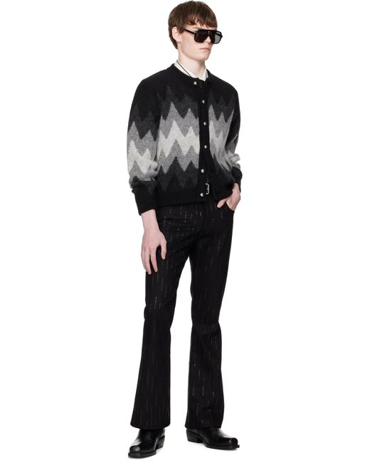 Ernest W. Baker Black Embellished Rain Appliqué Trousers for men