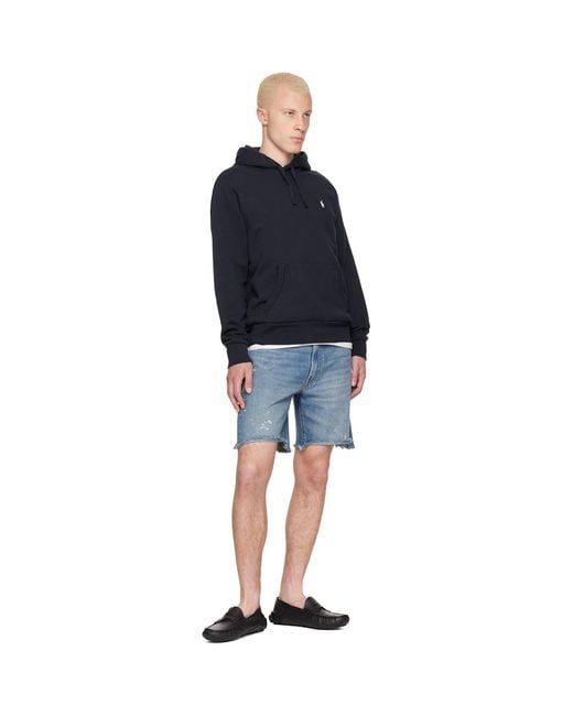 Polo Ralph Lauren Blue Embroidered Logo Hoodie for men