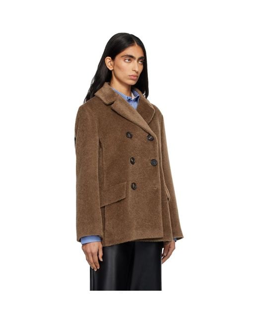 Max Mara Brown Tan Atillio Faux-Fur Coat