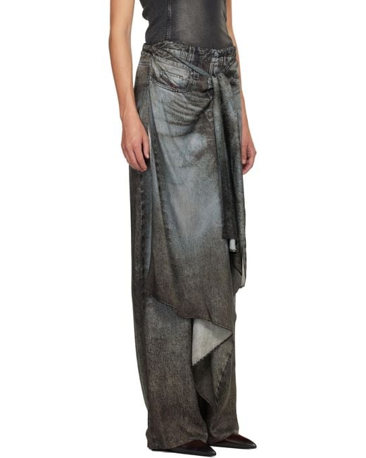 DIESEL グレー P-Aloma トラウザーズ Black