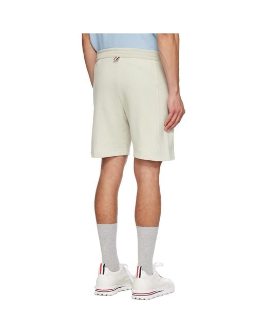 Thom Browne Natural Thom E Classic Loopback 4-bar Sweat Shorts for men