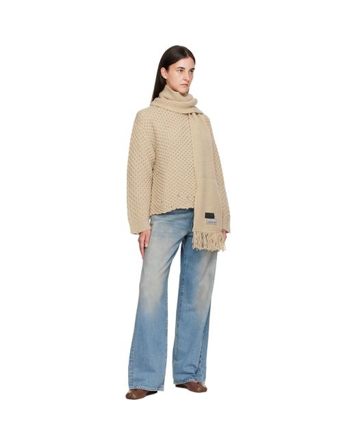 MM6 by Maison Margiela Natural Scarf Knit Sweater