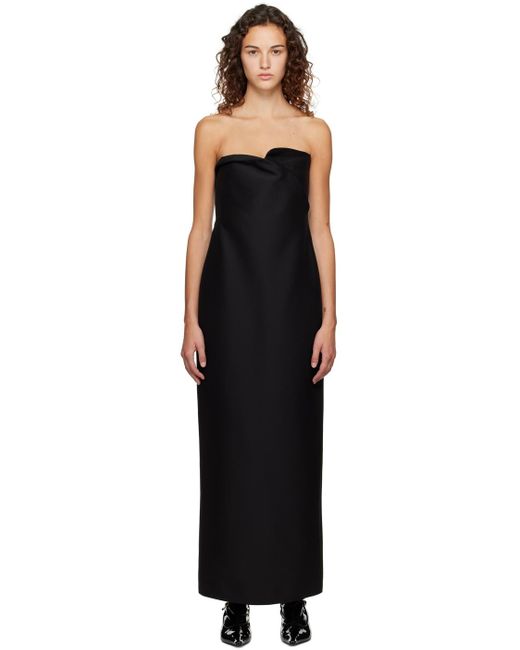 The Row Black Wool-silk Bardon Maxi Dress
