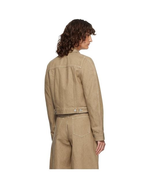 Jacquemus Natural 'The Ovalo Cargo' Denim Jacket