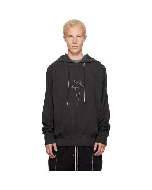 Rick Owens Black Tower Oversized Hoodie for men