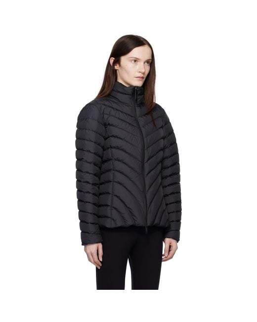 Moncler Black Grange Diagonal-Quilted Short Down Jacket