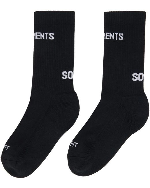 Vetements Black Logo Socks for men