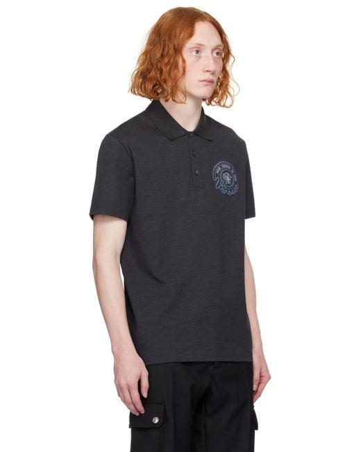 Versace Black Gray Nautical Medusa Polo for men