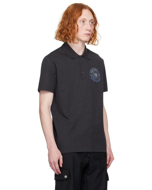 Polo gris à méduse nautique Versace pour homme en coloris Black
