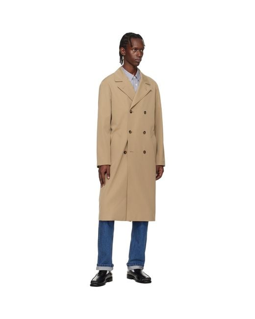 A.P.C. Black Croisé Coat for men