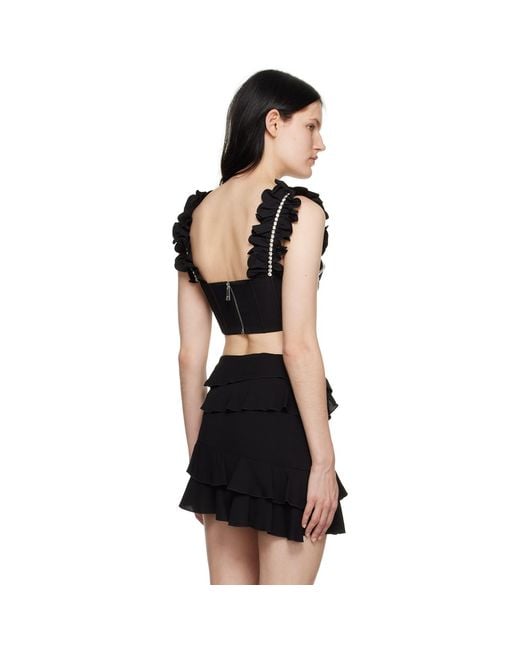 Area Black Ruffle Tank Top