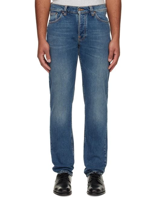 Nudie Jeans Blue Solid Ollie Jeans for men