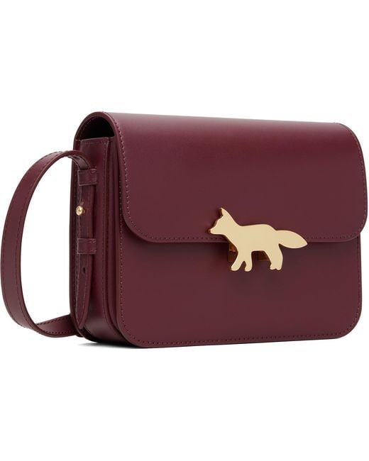 Maison Kitsuné Purple Burgundy Edie Bag