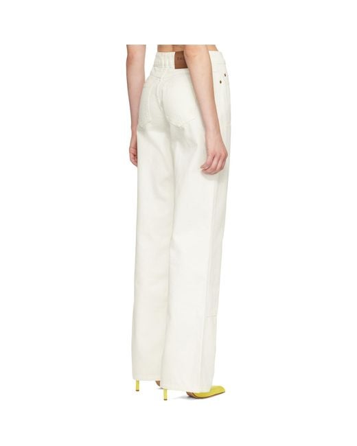 Balmain White Off- Loose-Fit Denim Jeans