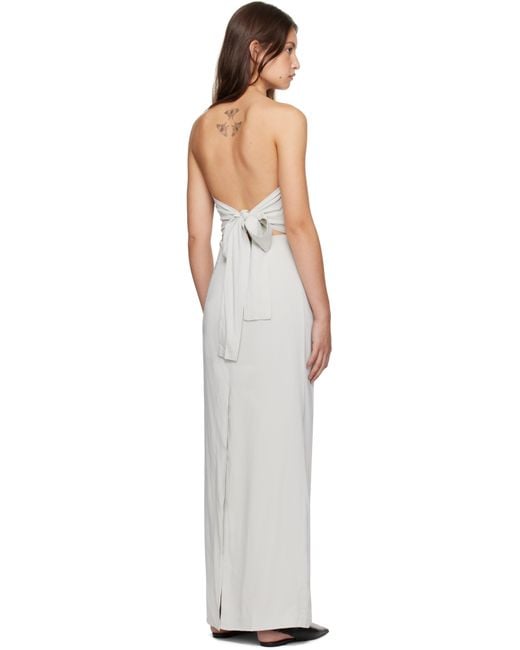 St. Agni Black Strapless Tie Back Maxi Dress