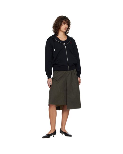 AMI Black Ami De Coeur Zipped Hoodie