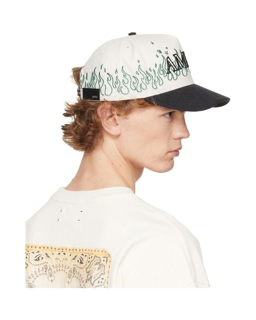 Amiri Blue Off- & Flames Baseball Cap for men