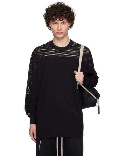 Rick Owens Black Champion Edition Girdered T-Shirt for men