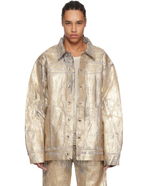 Rick Owens Natural Hollywood Jumbo Worker Denim Jacket for men