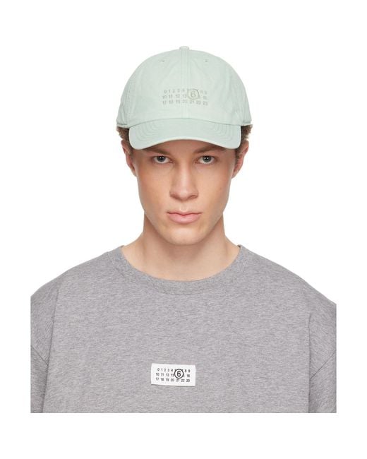 MM6 by Maison Margiela Gray Embroidered Logo Cap for men
