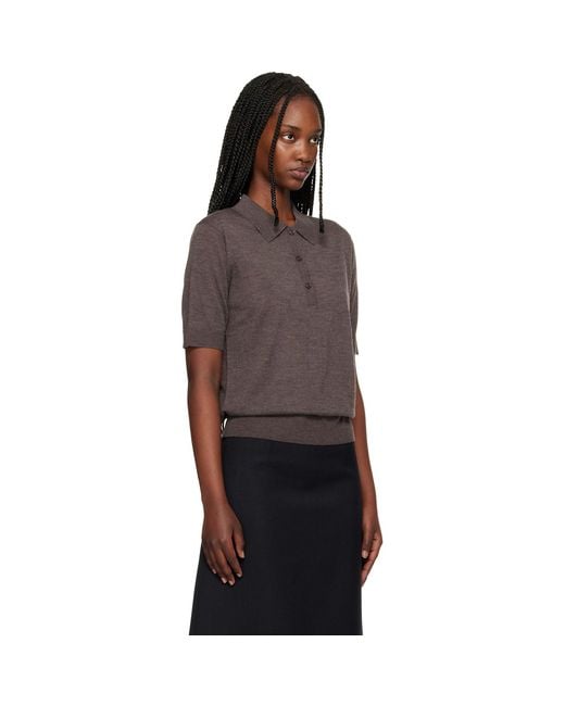 Loulou de Saison Black Migo Fluid Cashmere Polo