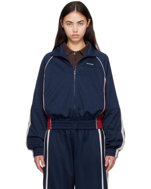 we11done Blue Color-Block Track Jacket
