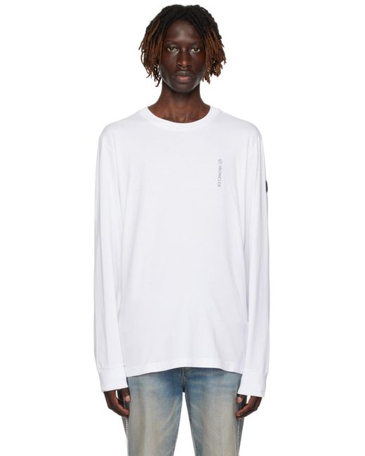 Moncler Black White Patch Long Sleeve T-shirt for men
