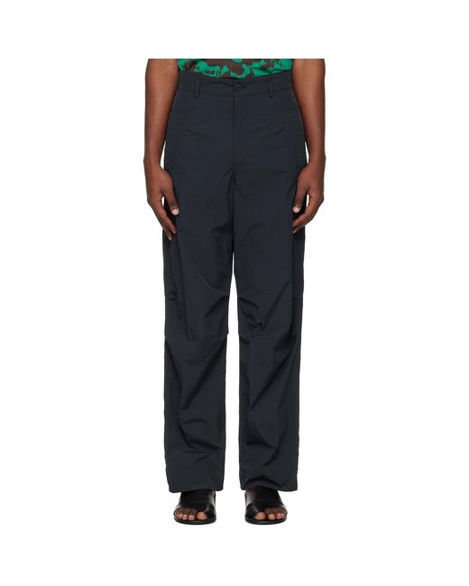 Dries Van Noten Black Taffeta Trousers for men